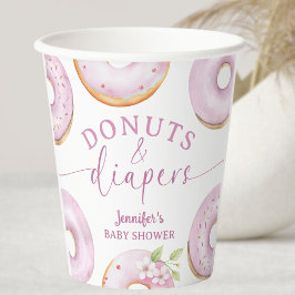 Donuts Baby Shower Girl Pink Brunch  紙コップ