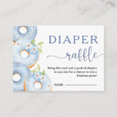 Donuts Brunch Baby Shower Boy Diaper Raffle エンクロージャーカード (正面)