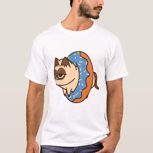 Donuts Cats blue Tシャツ (正面)