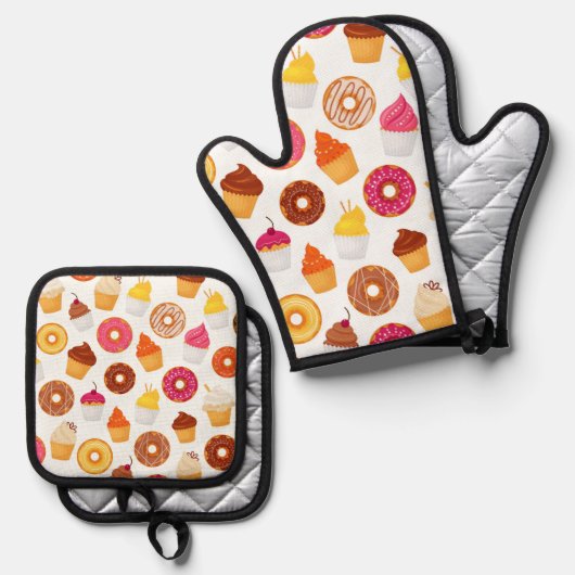 Donuts & Cupcakes 鍋つかみ&鍋敷きセット (正面/裏面)