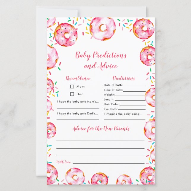 Donuts Diapers Baby Predictions Advice Game (正面)