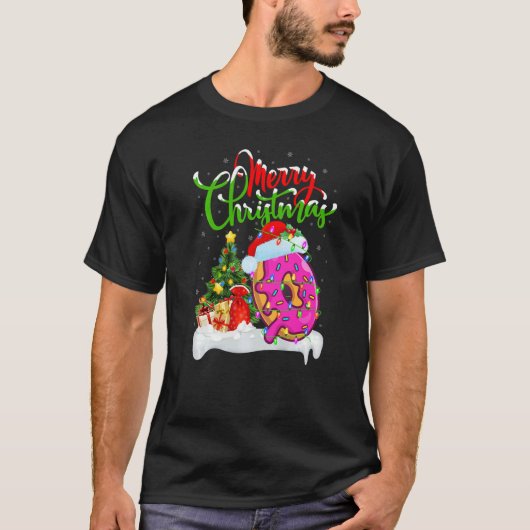 Donuts Food  Xmas Decorations Santa Donuts Christm Tシャツ (正面)