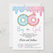Donuts Gender Reveal invitation, he or she. 招待状 (正面)