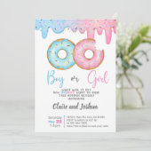Donuts Gender Reveal invitation, he or she. 招待状 (スタンド正面)