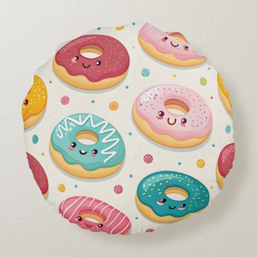 Donuts Pattern ラウンドクッション (裏面)
