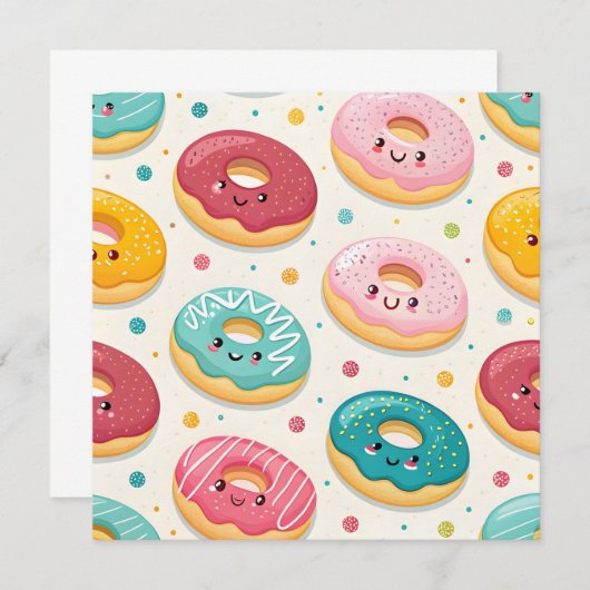 Donuts Pattern 招待状 (正面/裏面)