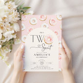Donuts Pink Two Sweet 2nd Birthday 招待状