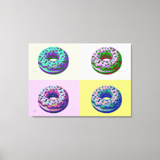 Donuts Retro Style Pop Art キャンバスプリント