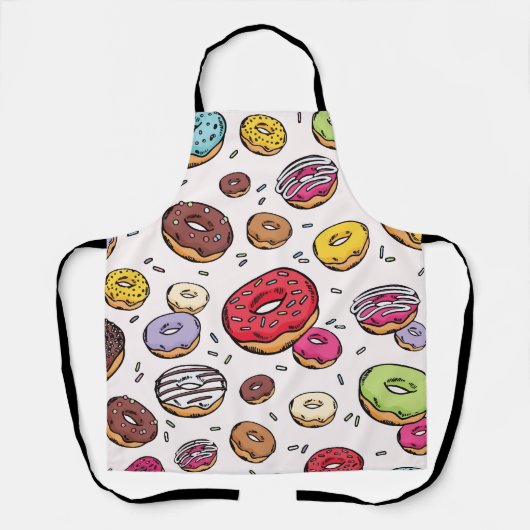 Donuts seamless pattern エプロン (正面)