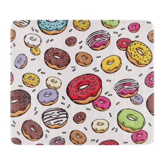 Donuts seamless pattern カッティングボード (正面)