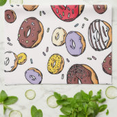 Donuts seamless pattern キッチンタオル (折り畳み)