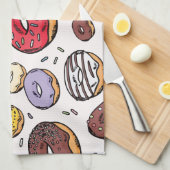 Donuts seamless pattern キッチンタオル (四つ折り)