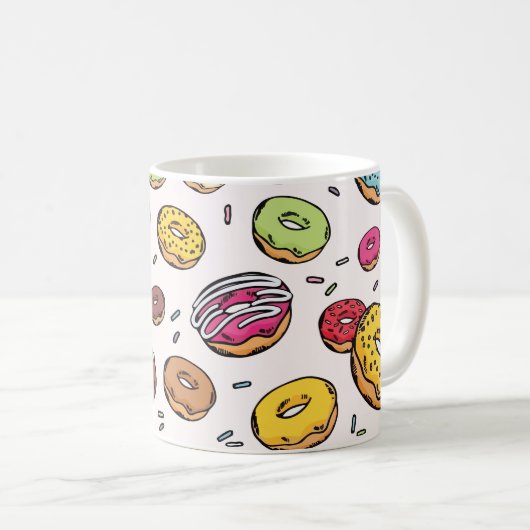 Donuts seamless pattern コーヒーマグカップ (正面右)