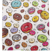 Donuts seamless pattern シャワーカーテン (正面)