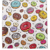 Donuts seamless pattern シャワーカーテン (正面)