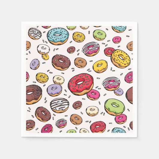 Donuts seamless pattern スタンダードカクテルナプキン (正面)