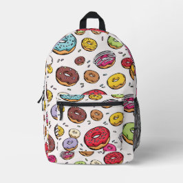 Donuts seamless pattern プリントバックパック