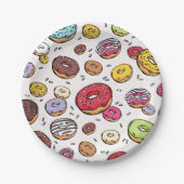 Donuts seamless pattern ペーパープレート (正面)