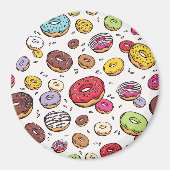 Donuts seamless pattern マグネット (正面)