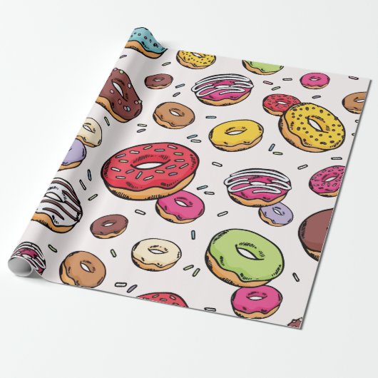 Donuts seamless pattern ラッピングペーパー (アンロールド)