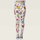 Donuts seamless pattern レギンス (正面)