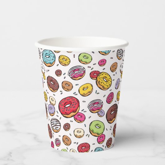 Donuts seamless pattern 紙コップ (正面)