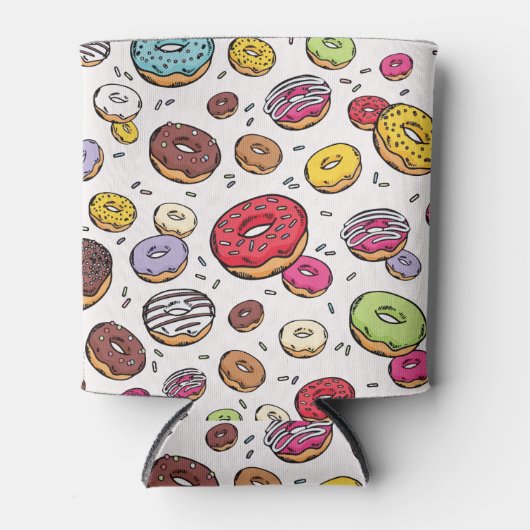 Donuts seamless pattern 缶クーラー (正面)