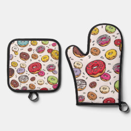 Donuts seamless pattern 鍋つかみ&鍋敷きセット