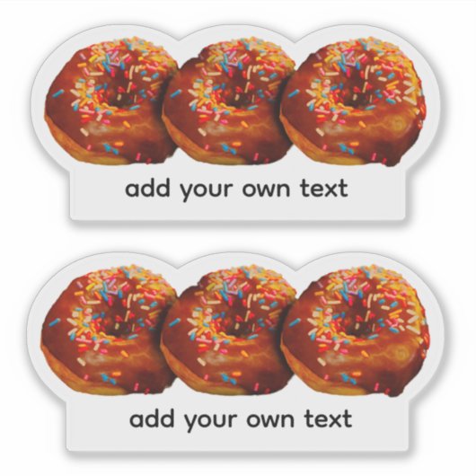 Donuts With Sprinkles Add Your Own Text Custom  シール (正面)