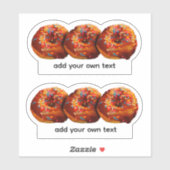 Donuts With Sprinkles Add Your Own Text Custom  シール (シート)