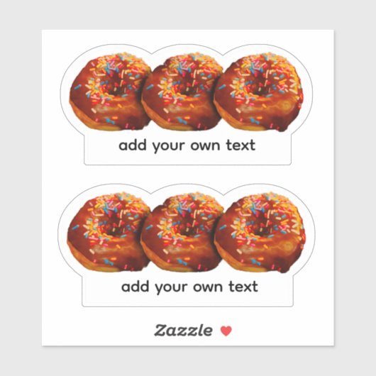 Donuts With Sprinkles Add Your Own Text Custom  シール (シート)