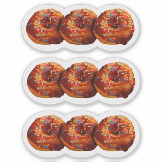 Donuts With Sprinkles Custom-Cut Vinyl Sticker シール (正面)