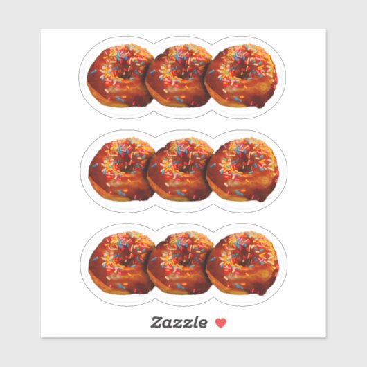 Donuts With Sprinkles Custom-Cut Vinyl Sticker シール (シート)