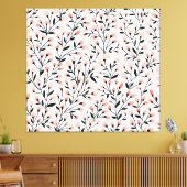 Doodleの花：サンゴのフローラシームレス。 キャンバスプリント (インサイチュ (リビング))