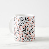 Doodleの花：サンゴのフローラシームレス。 コーヒーマグカップ (正面左)