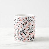 Doodleの花：サンゴのフローラシームレス。 コーヒーマグカップ (中央)