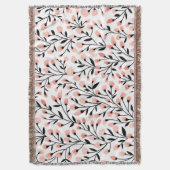 Doodleの花：サンゴのフローラシームレス。 スローブランケット (正面縦)