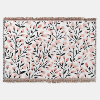 Doodleの花:サンゴのフローラシームレス。 スローブランケット