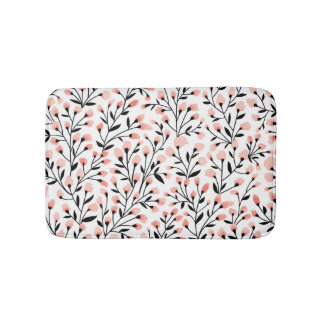 Doodleの花：サンゴのフローラシームレス。 バスマット