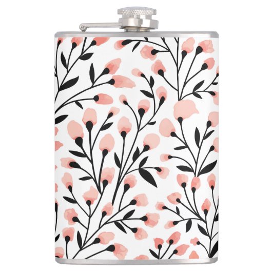 Doodleの花：サンゴのフローラシームレス。 フラスク (正面)