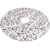 Doodleの花：サンゴのフローラシームレス。 ブラッシュドポリエステルツリースカート (アングル)