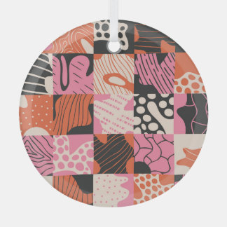 Doodleセル：ジオメトリパターンデザイン。 ガラスオーナメント