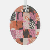 Doodleセル：ジオメトリパターンデザイン。 ガラスオーナメント (正面右)