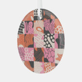 Doodleセル：ジオメトリパターンデザイン。 ガラスオーナメント (正面左)