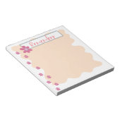 Doodleピンクの花メモ帳を覚える ノートパッド (アングル)