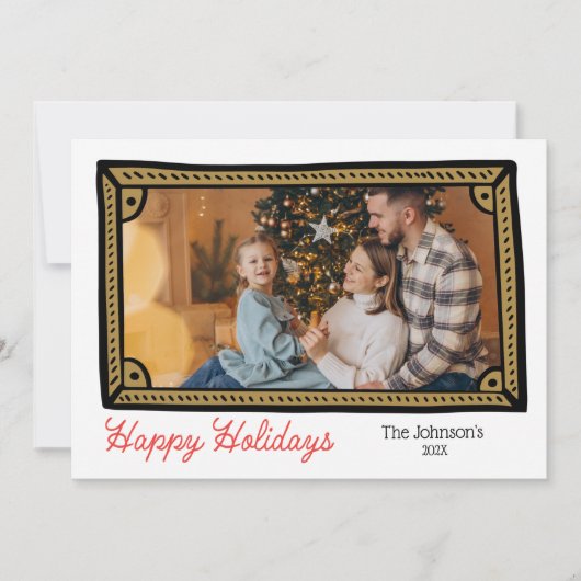 Doodleフォトフレームフォトホリデーカード シーズンカード (正面)