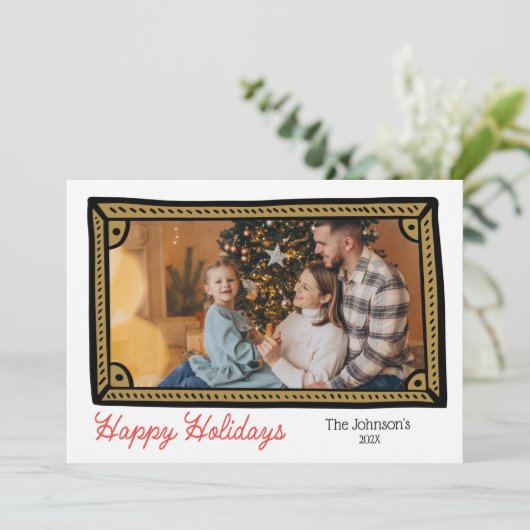 Doodleフォトフレームフォトホリデーカード シーズンカード (スタンド正面)