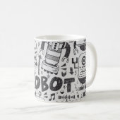 doodleロボット要素、illustrator線ツールの描画 コーヒーマグカップ (正面右)