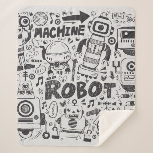 doodleロボット要素、illustrator線ツールの描画 シェルパブランケット