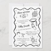 Doodle卒業発表ガール4枚 案内状 (正面)